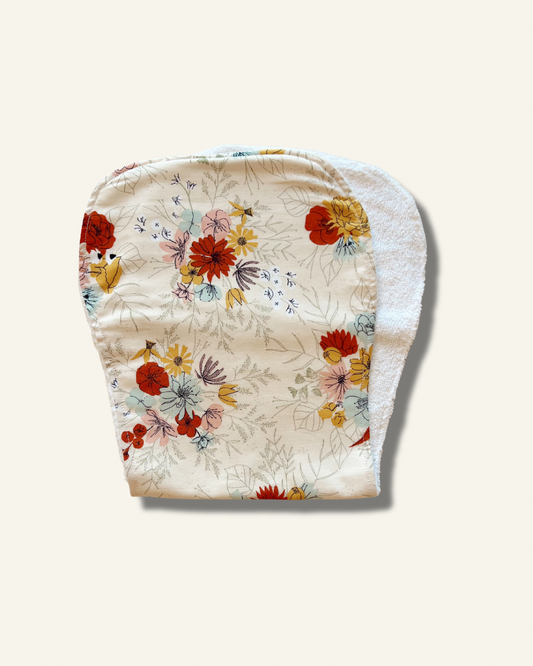 Neutral Floral Burp Cloth