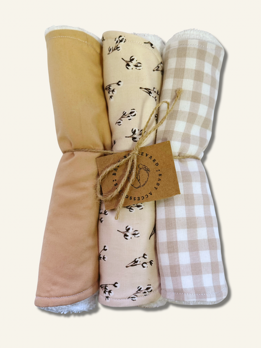 Natures Beige Burp Cloth Bundle